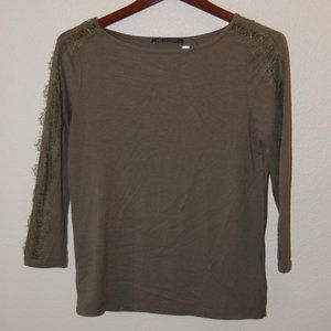 Olive green long sleeves top